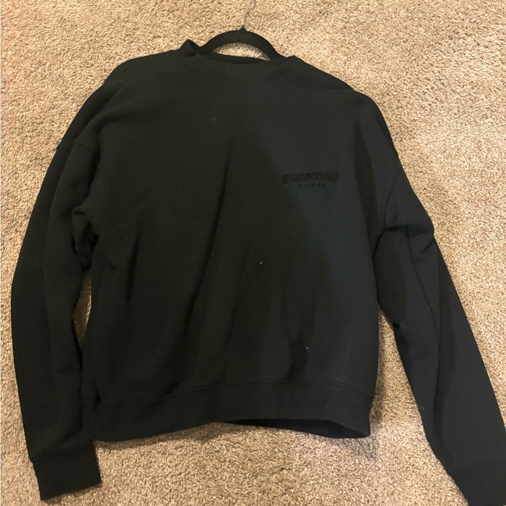 Essentials Men's Black Crewneck Sweater
